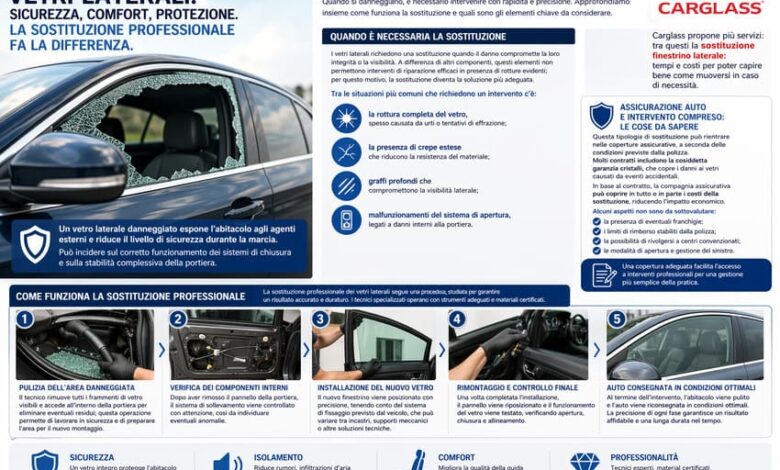 sostituzione vetri laterali